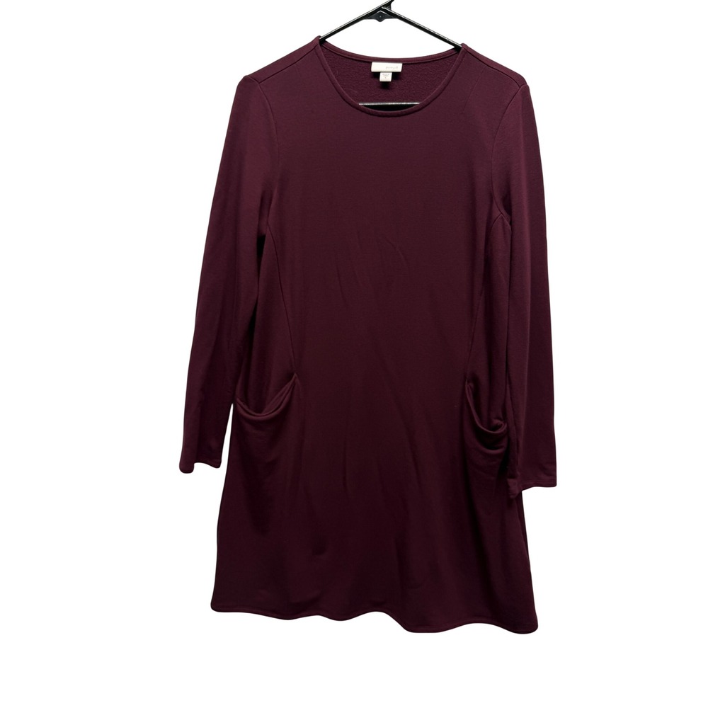 PureJill Pure Jill Tunic Dress Fleece Lined Pockets Small Burgundy Women‎
